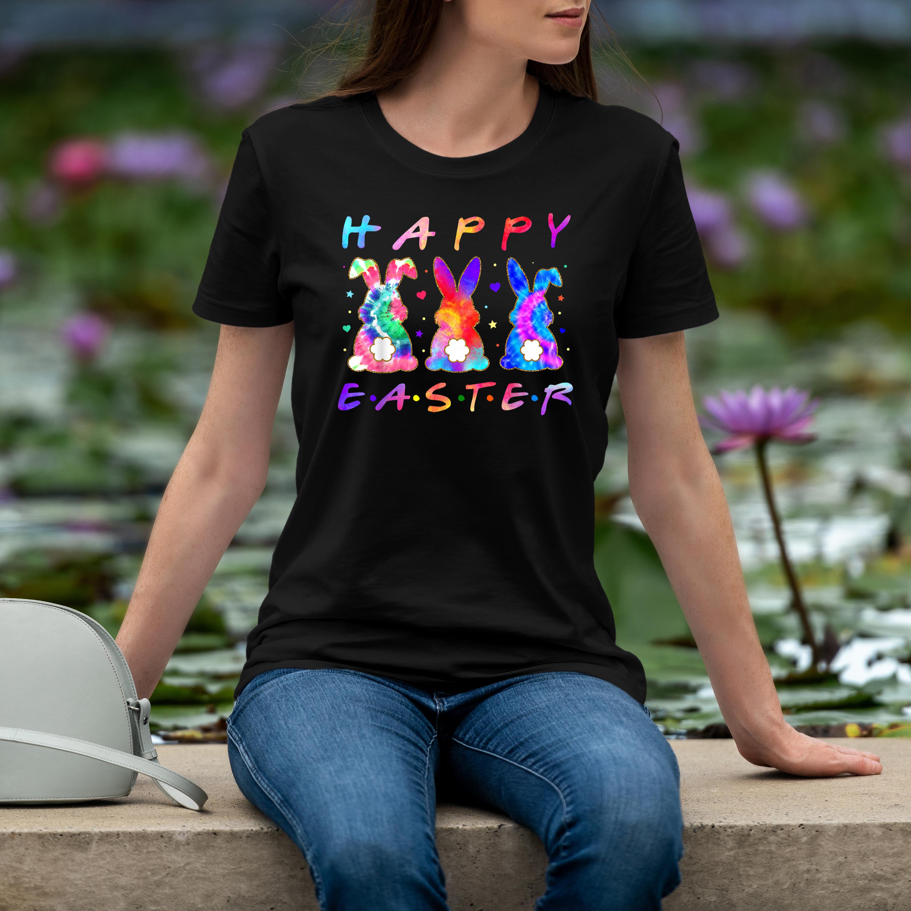 Happy Easter For Women White Easter Bunny Family Matching Shirt 